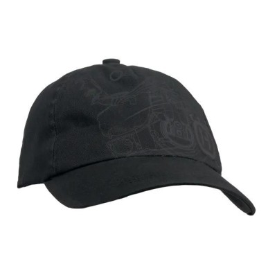 Bejsbolówka Xplorer, czarna z nadrukiem pilarki