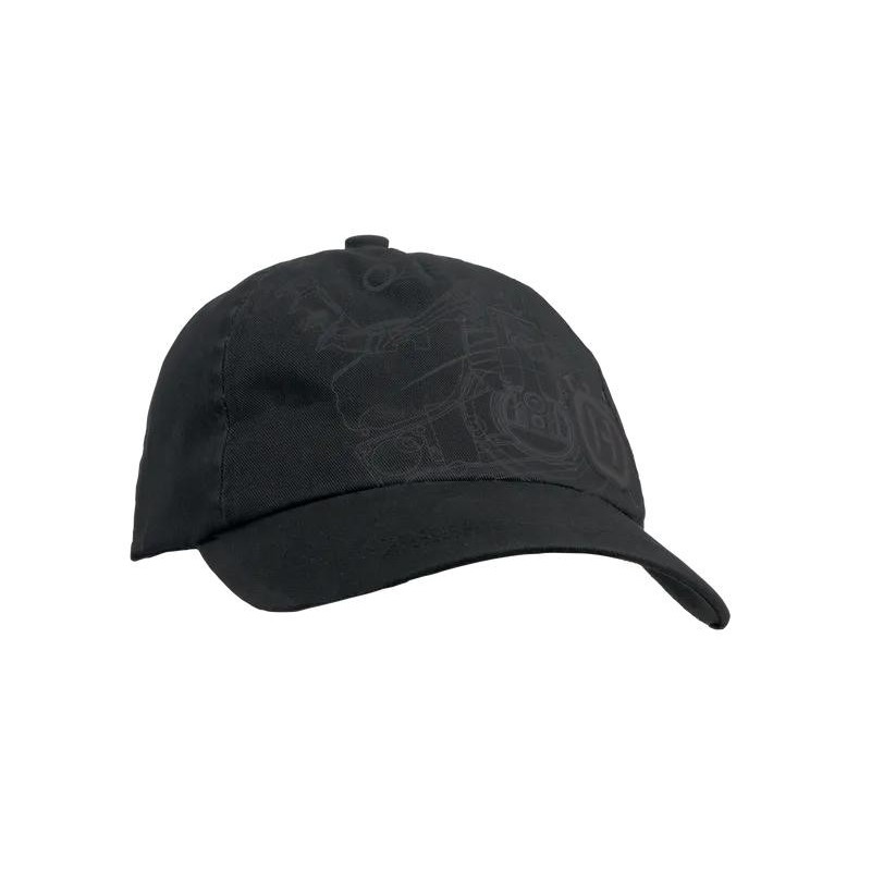 Bejsbolówka Xplorer, czarna z nadrukiem pilarki