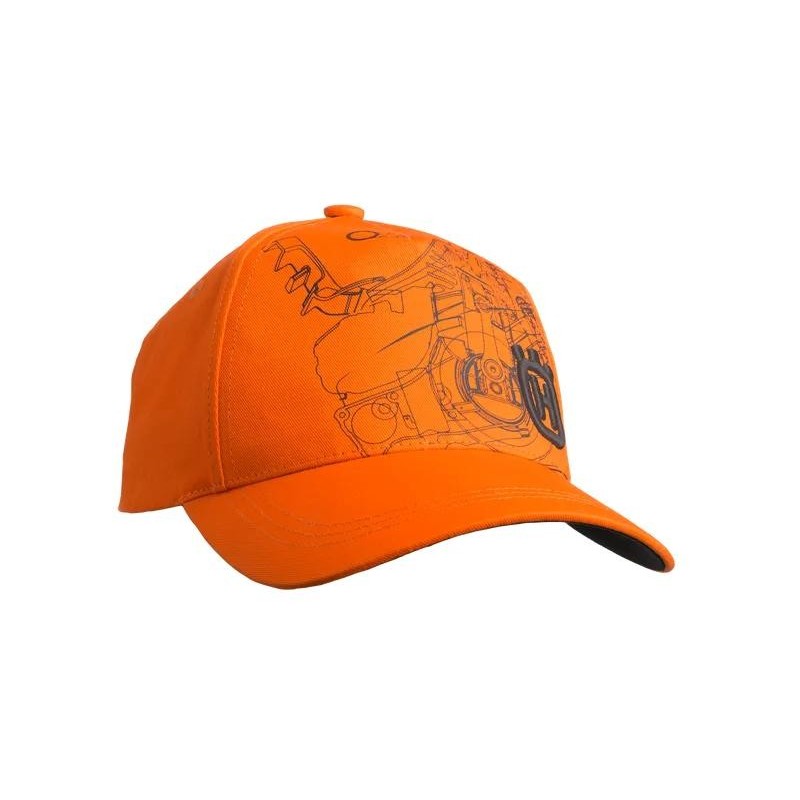 Pomarańczowa czapka Xplorer z nadrukiem pilarki